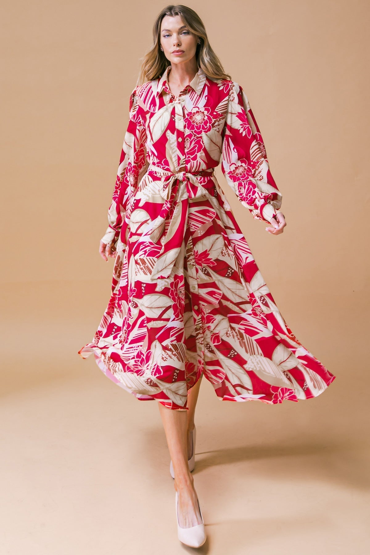 HEART OF WOVEN MIDI DRESS Flying Tomato